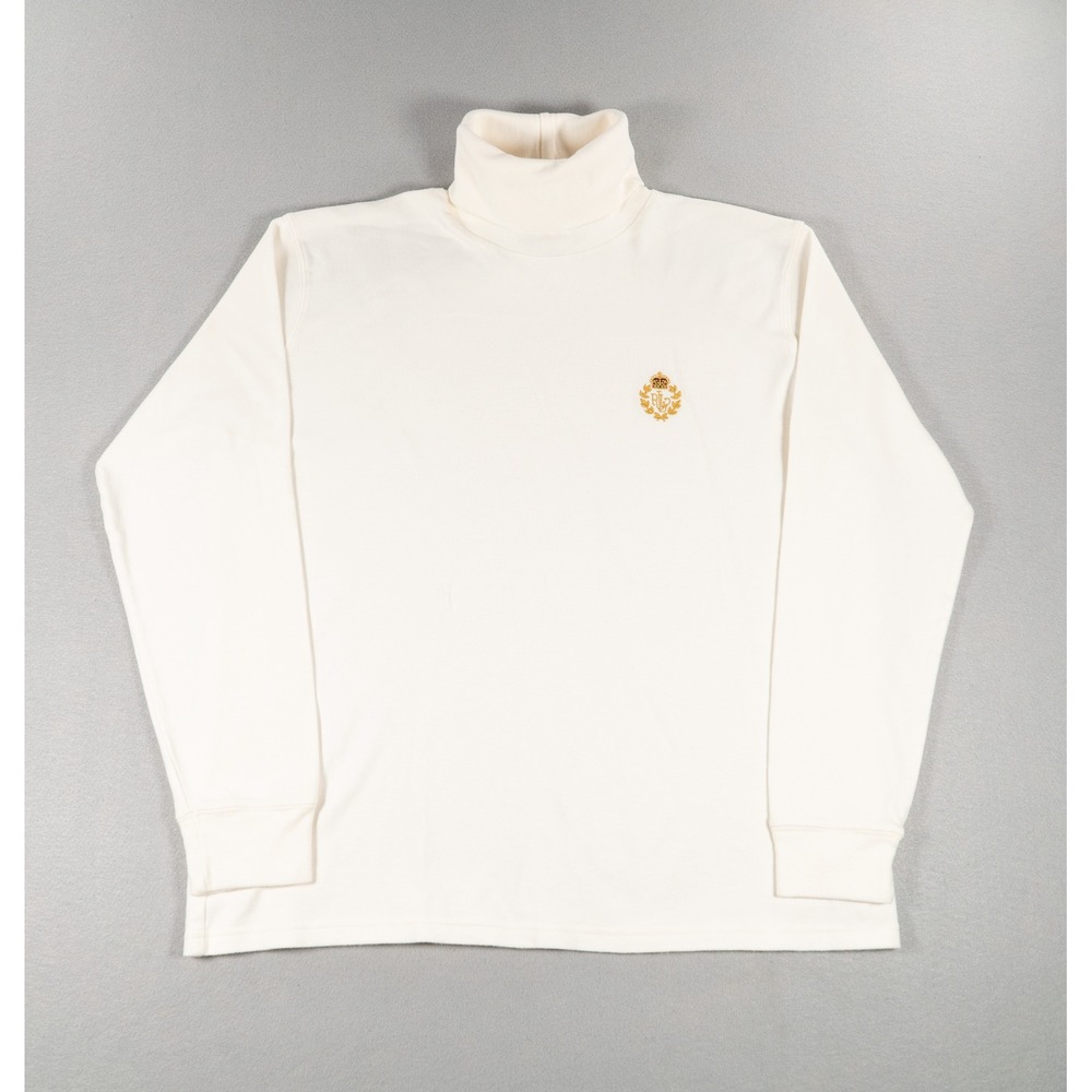 Vintage Lauren Ralph Lauren Women Turtleneck Sweatshirt Embroidered Crest Size M